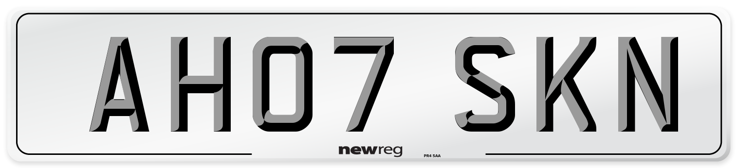 AH07 SKN Number Plate from New Reg